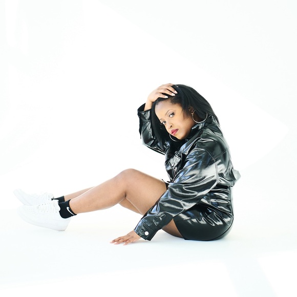 Zara Patent Leather Black Long Sleeve Dress - Picture 3 of 6